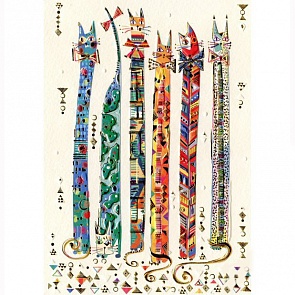 Открытка - Банда длинных кошек, с конвертом (Turnowsky, MO6383-3k)